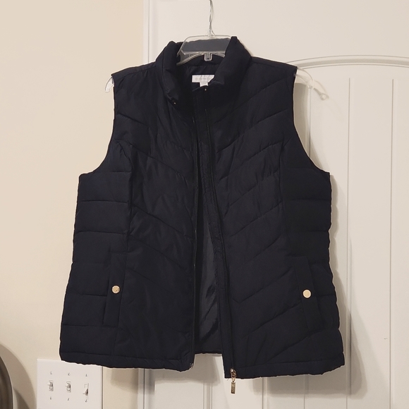 Charter Club Ladies sz L Navy vest - Picture 1 of 3